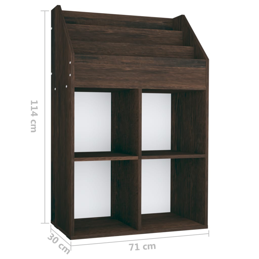 Kindertijdschriftenrek 71x30x114 cm bewerkt hout