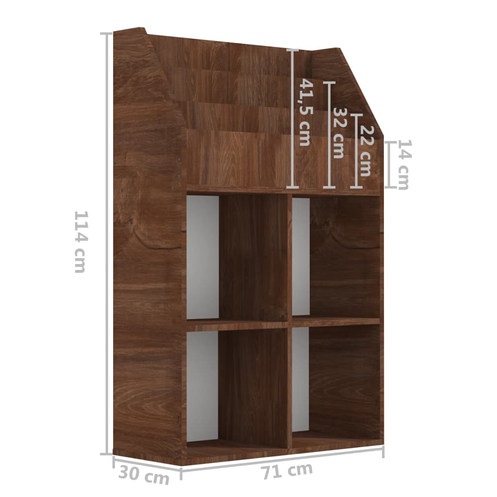 Porte-revues enfant 71x30x114 cm en bois travaillé