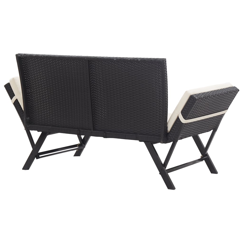 Tuinbankje met kussens 176 cm poly rattan