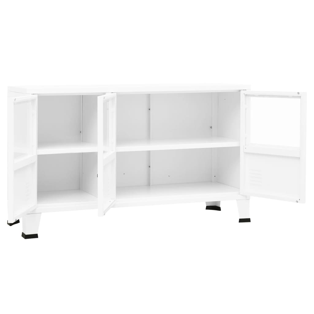 Dressoir industrieel 105x35x62 cm metaal en glas