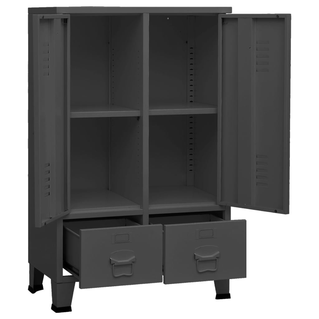 Armoire industrielle 67x35x107 cm acier anthracite