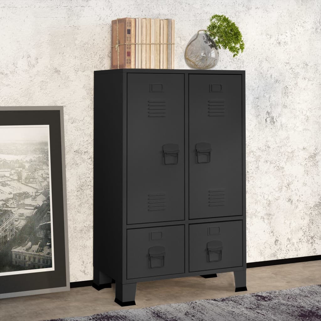 Armoire industrielle 67x35x107 cm acier anthracite