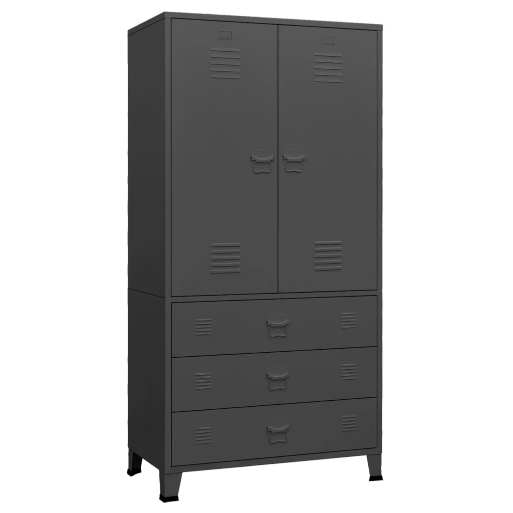 Armoire industrielle 90x50x180 cm métal anthracite