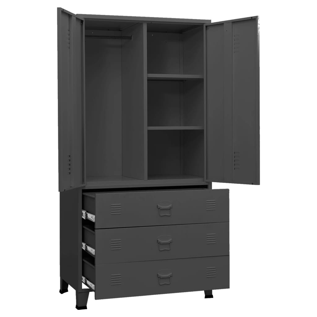 Armoire industrielle 90x50x180 cm métal anthracite