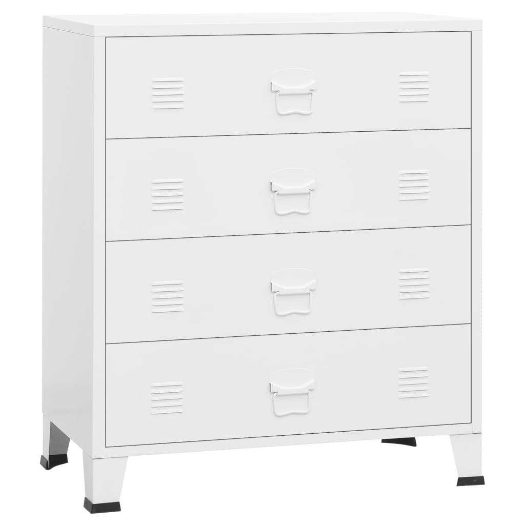 Commode industrielle 78x40x93 cm métal blanc