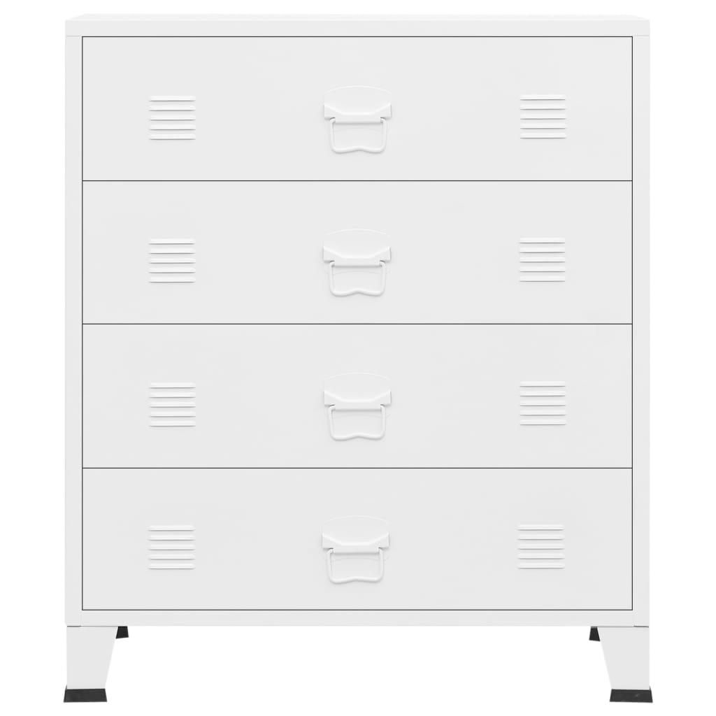 Commode industrielle 78x40x93 cm métal blanc