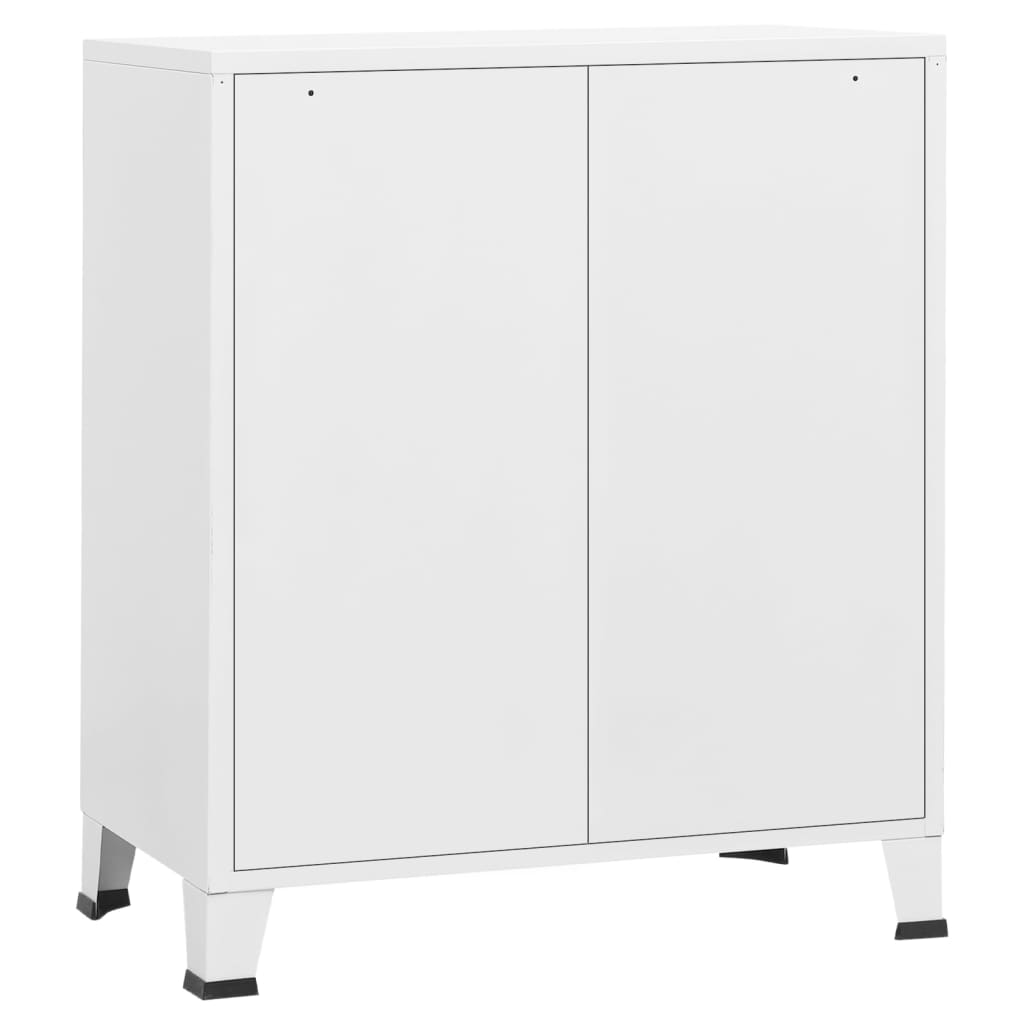 Commode industrielle 78x40x93 cm métal blanc