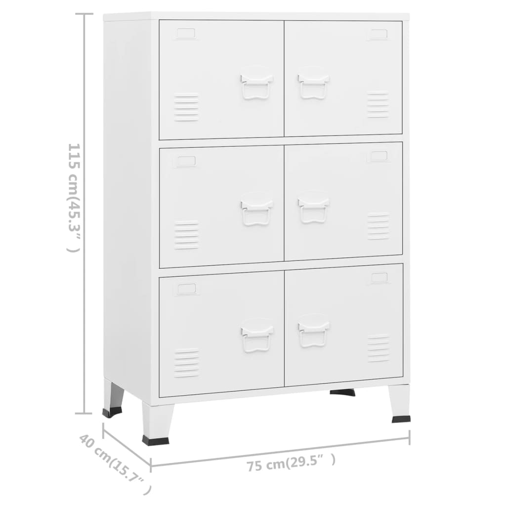 Opbergkast industrieel 70x40x115 cm metaal antracietkleurig