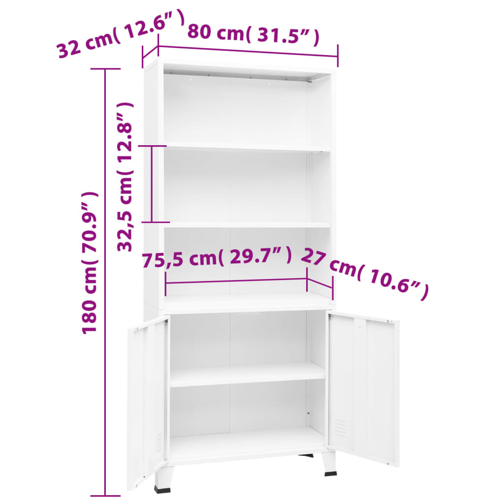 Boekenkast industrieel 80x32x180 cm staal