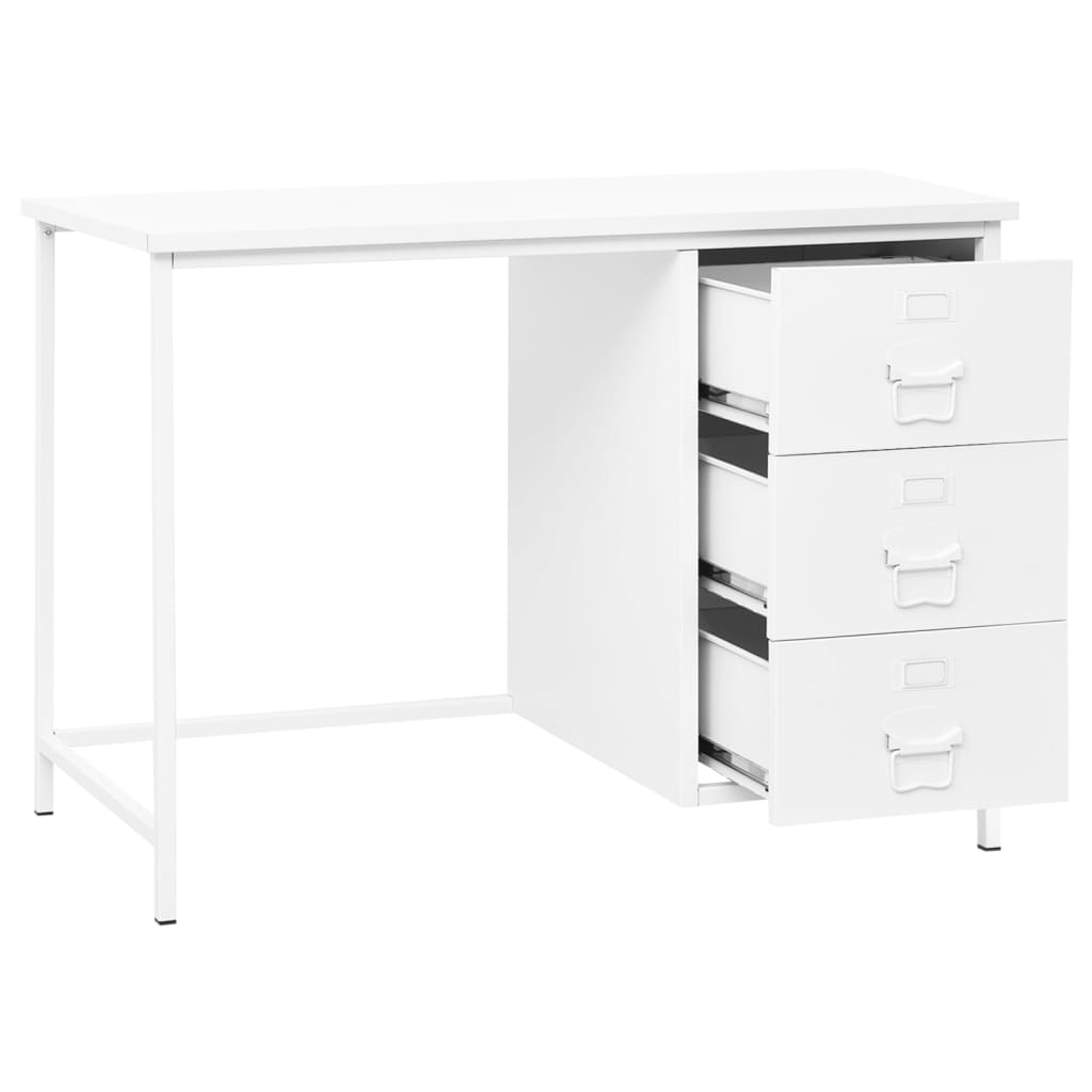 Bureau industrieel met lades 105x52x75 cm staal antracietkleur