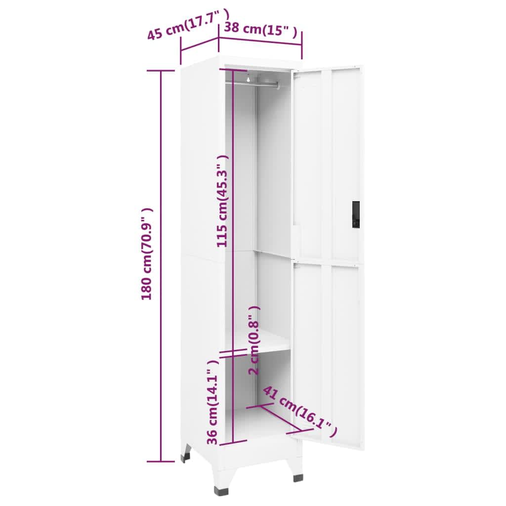 Armoire vestiaire 38x45x180 cm acier, anthracite