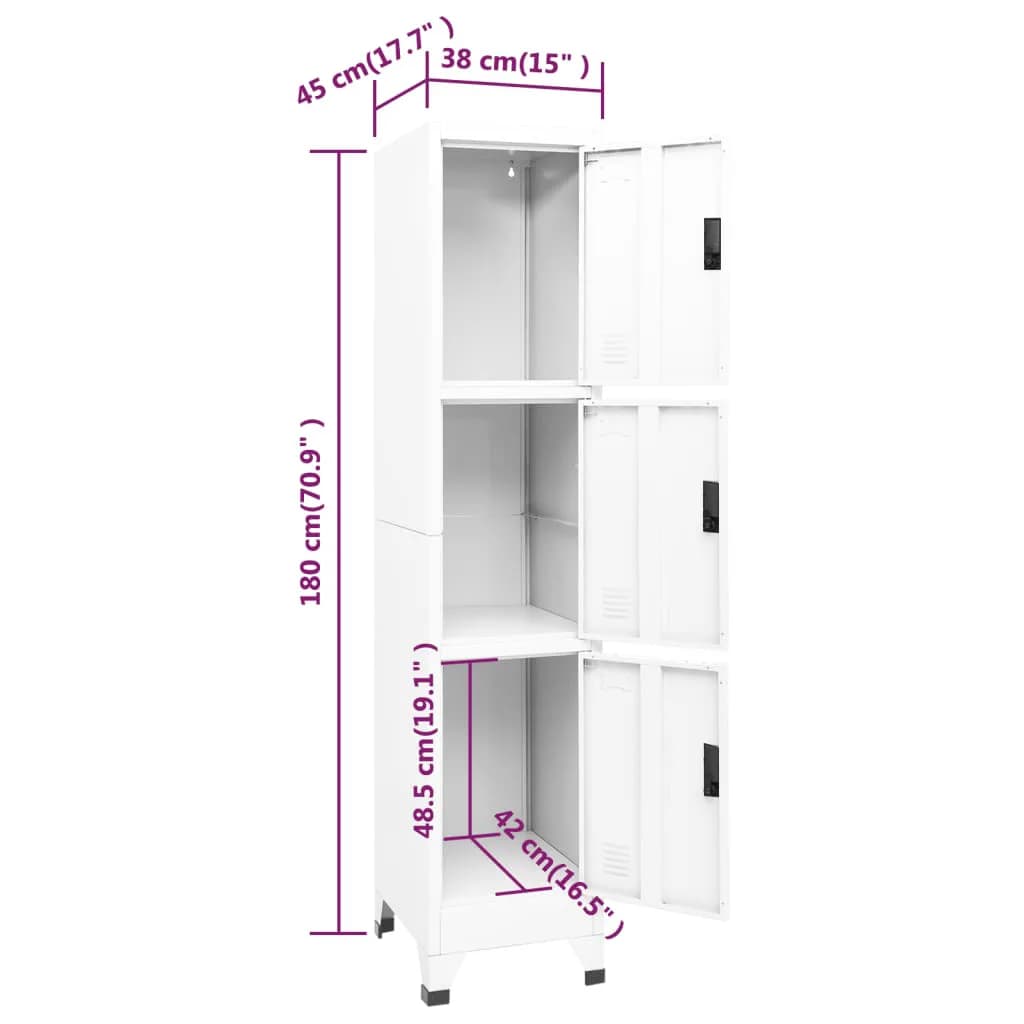 Lockerkast 38x45x180 cm staal antracietkleurig