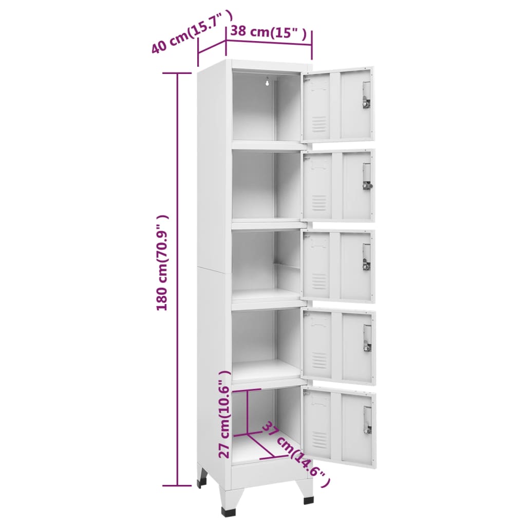 Armoire vestiaire 38x45x180 cm acier, anthracite