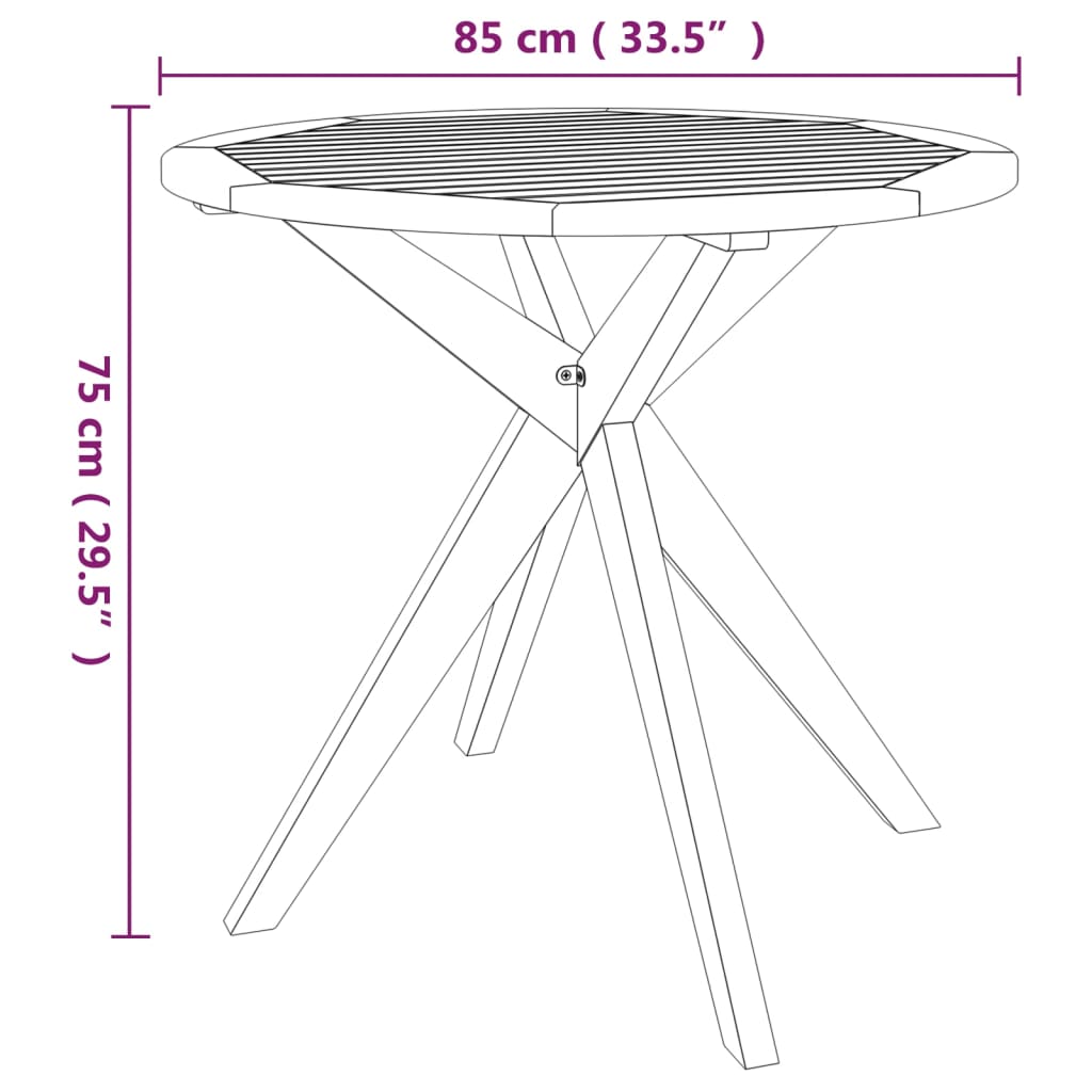 Ensemble de jardin 3 pièces en bois d'acacia massif