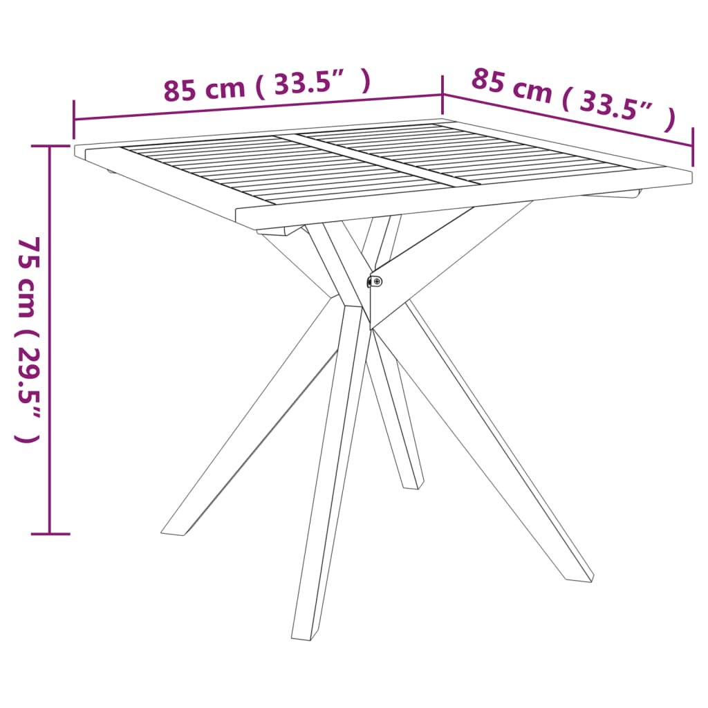 Ensemble de jardin 3 pièces en bois d'acacia massif