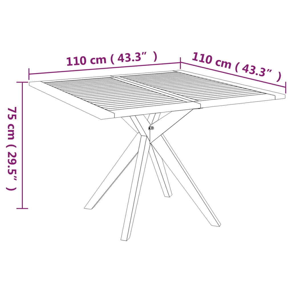 Ensemble de jardin 3 pièces en bois d'acacia massif