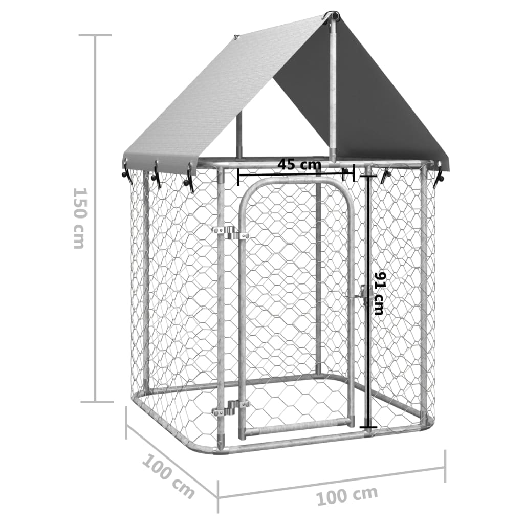 Niche d'extérieur avec toit 200x100x150 cm