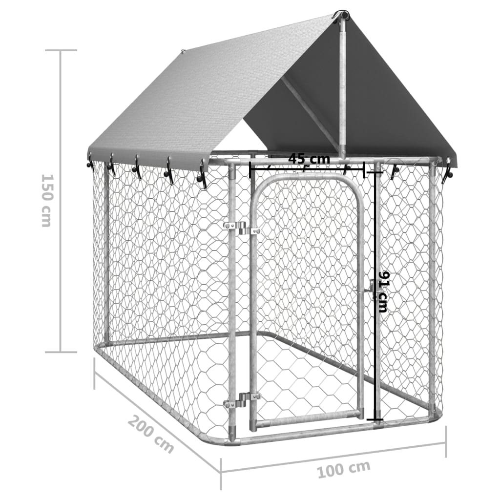 Niche d'extérieur avec toit 200x100x150 cm