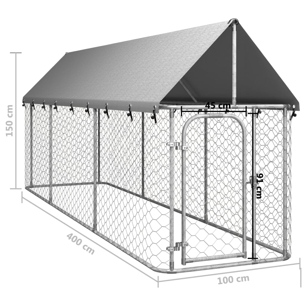 Hondenkennel voor buiten met dak 200x100x150 cm