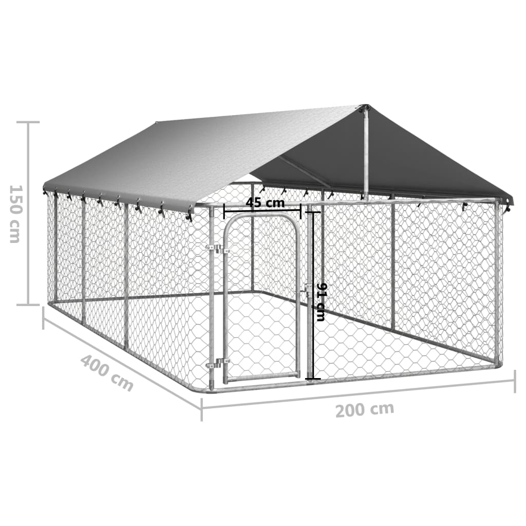 Hondenkennel voor buiten met dak 200x100x150 cm