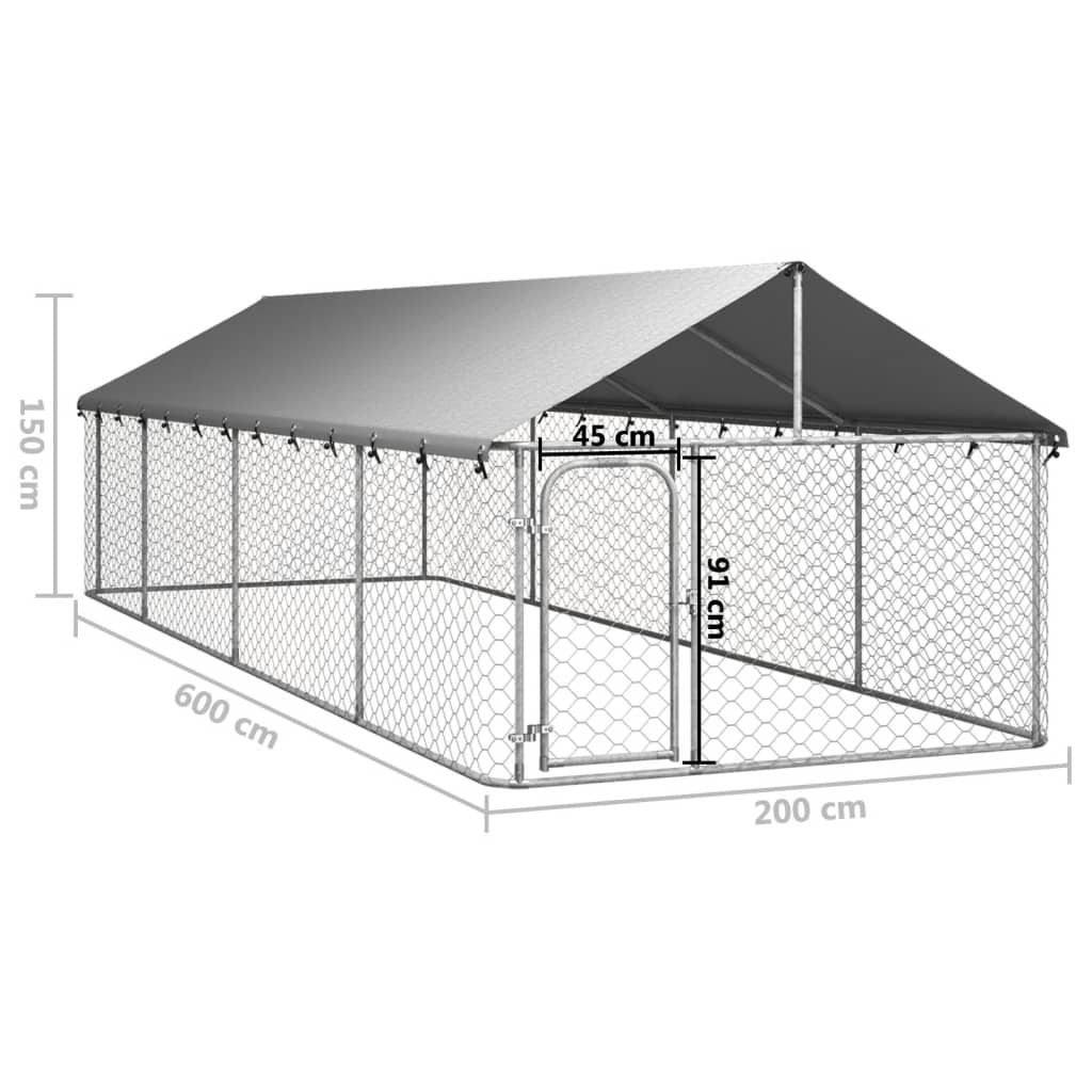 Hondenkennel voor buiten met dak 200x100x150 cm