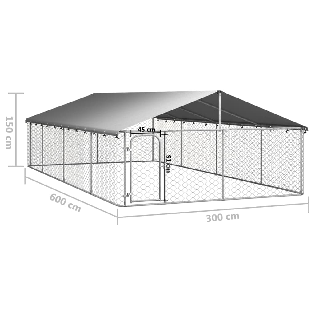 Hondenkennel voor buiten met dak 200x100x150 cm