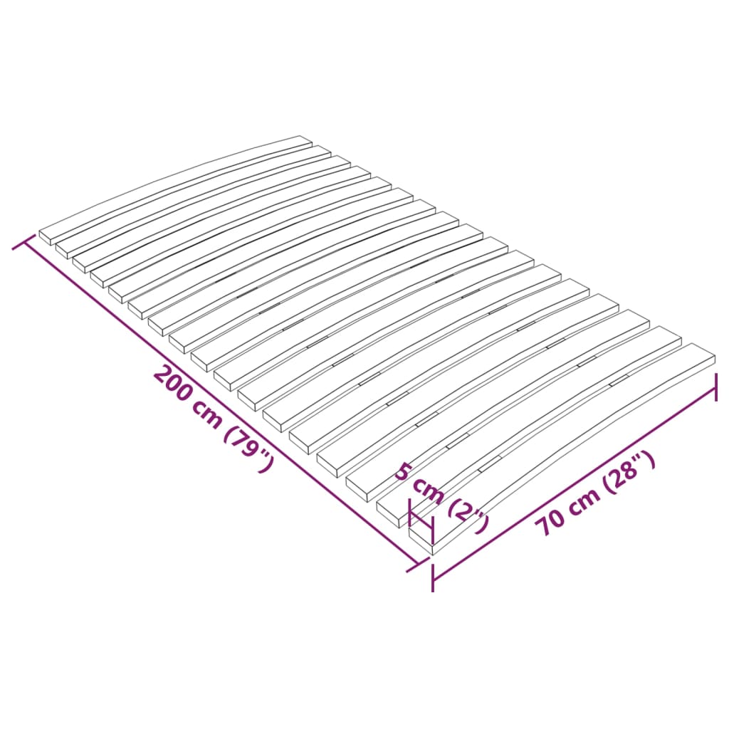 Lattenbodem met 17 latten 120x200 cm