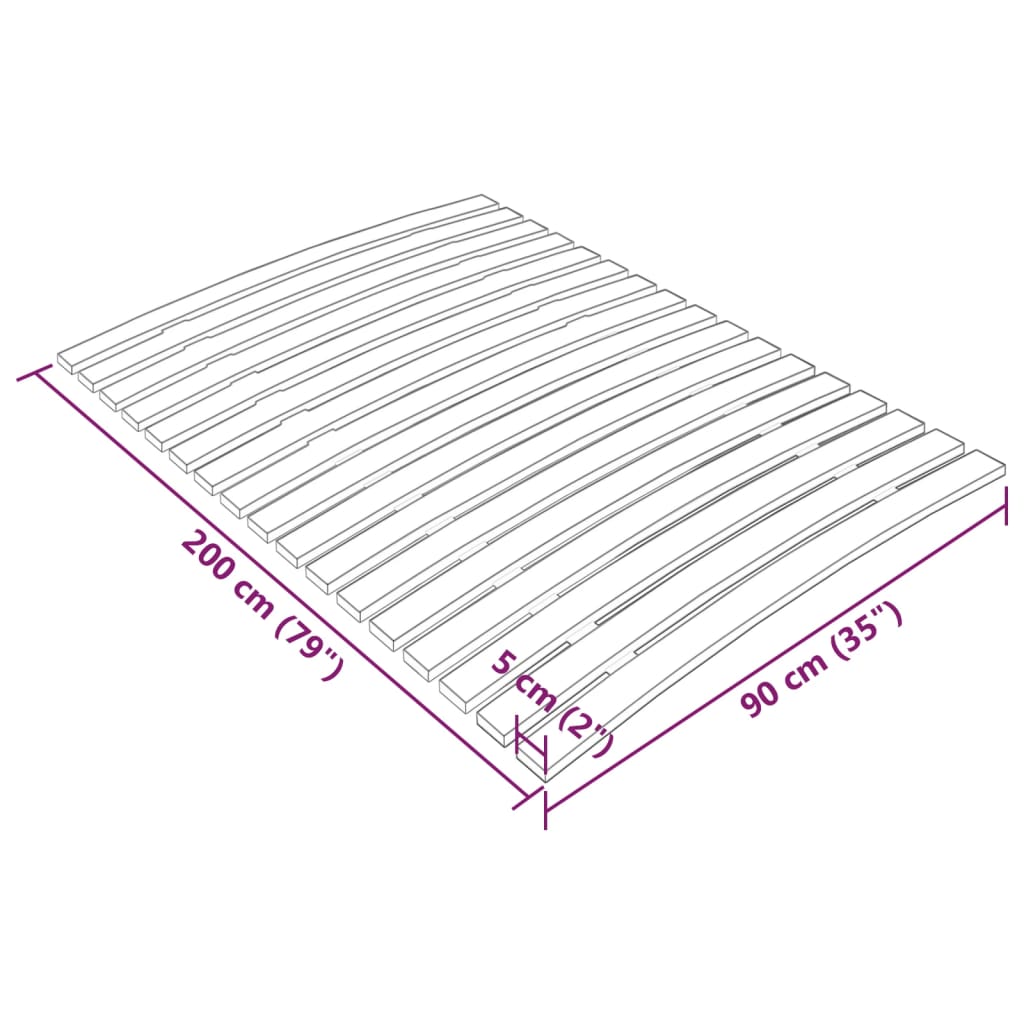 Lattenbodem met 17 latten 120x200 cm