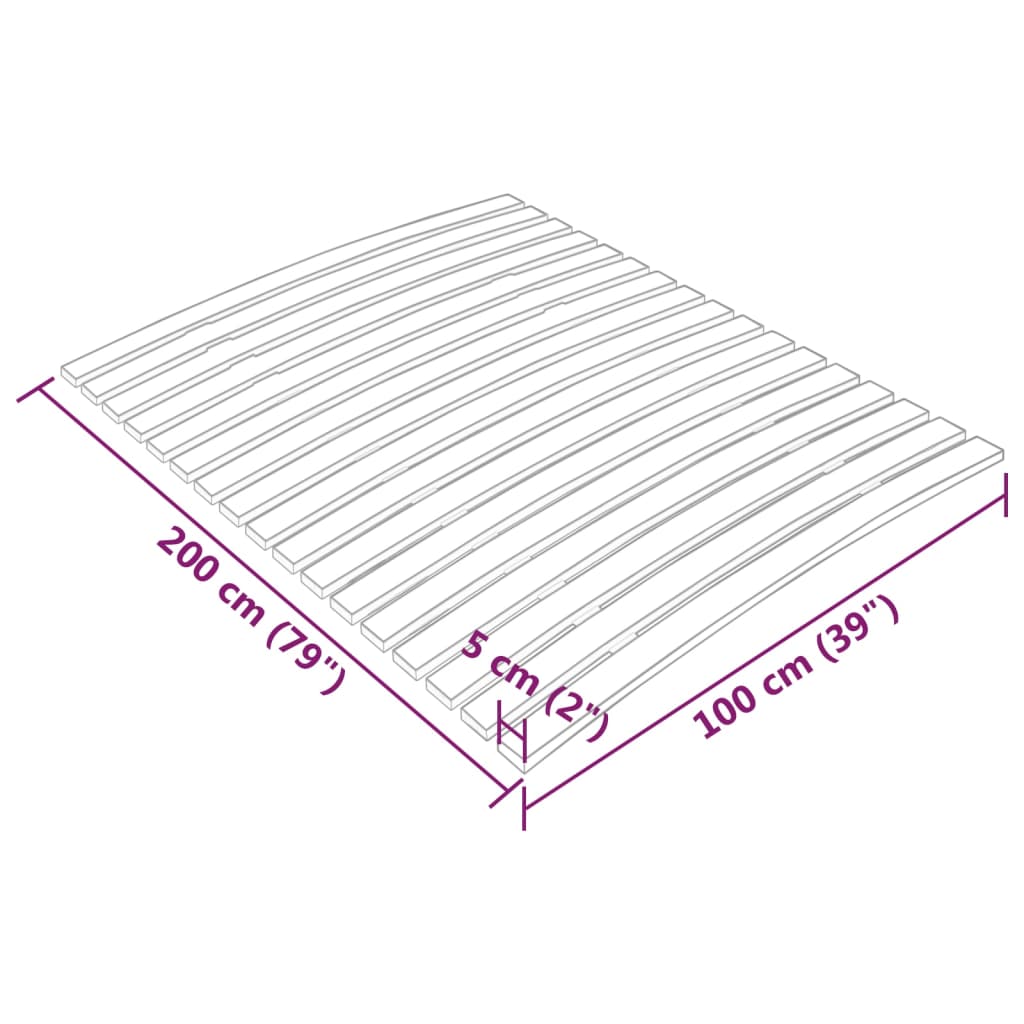 Lattenbodem met 17 latten 120x200 cm