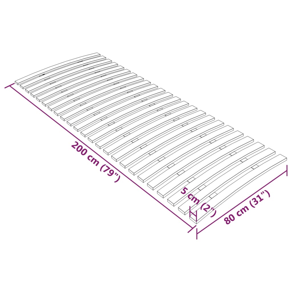 Lattenbodem met 24 latten 120x200 cm