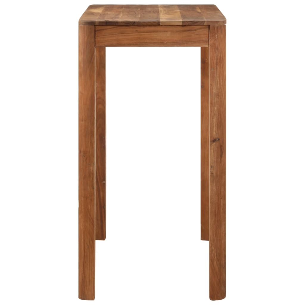 Table de bar 110x55x106 cm en bois d'acacia massif finition miel