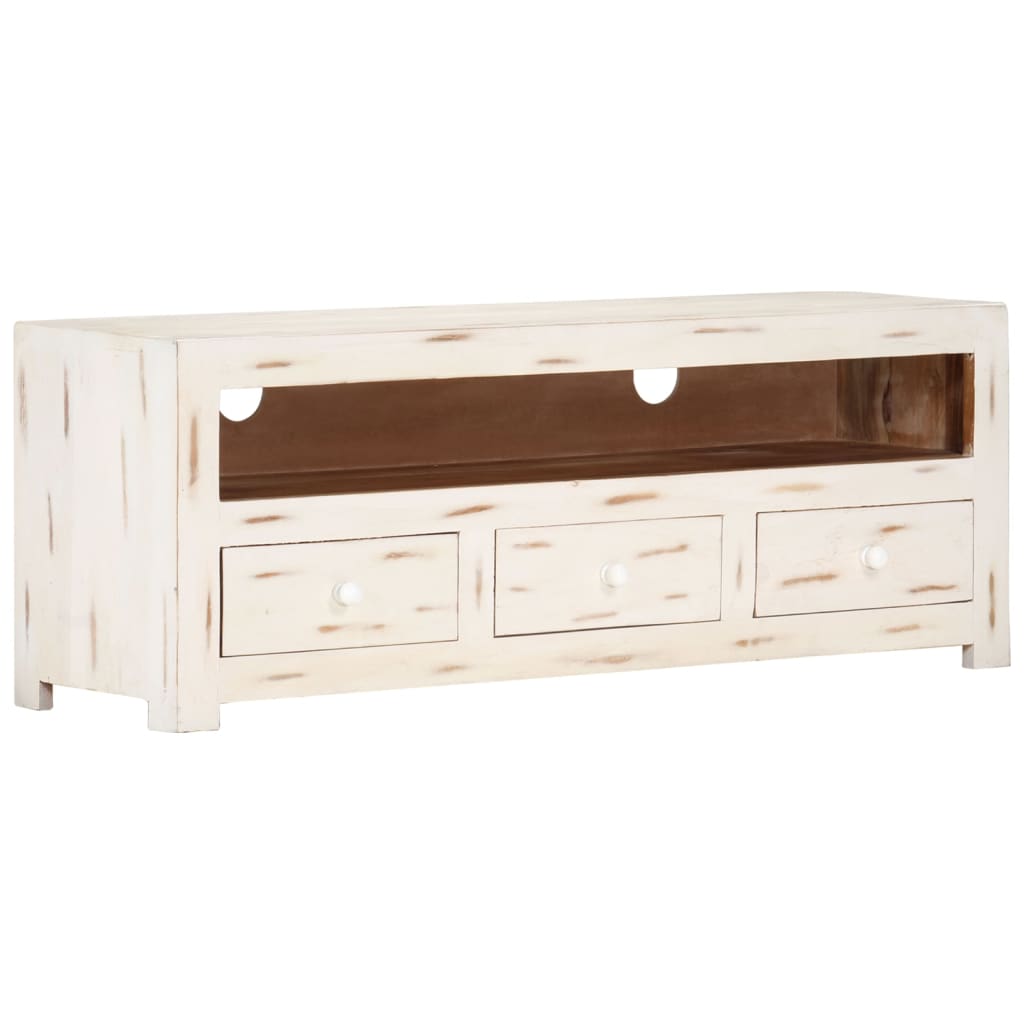 Meuble TV 110x30x40 cm en bois d'acacia massif