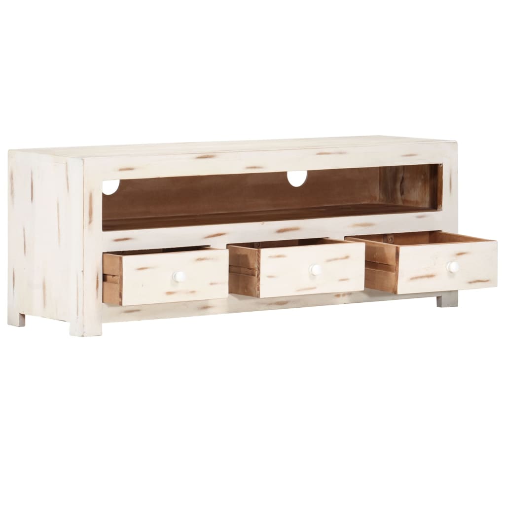 Meuble TV 110x30x40 cm en bois d'acacia massif