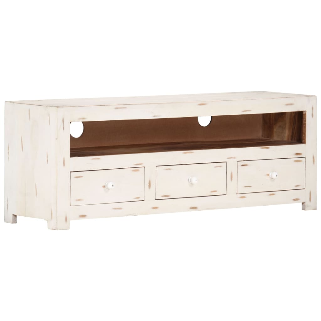 Meuble TV 110x30x40 cm en bois d'acacia massif