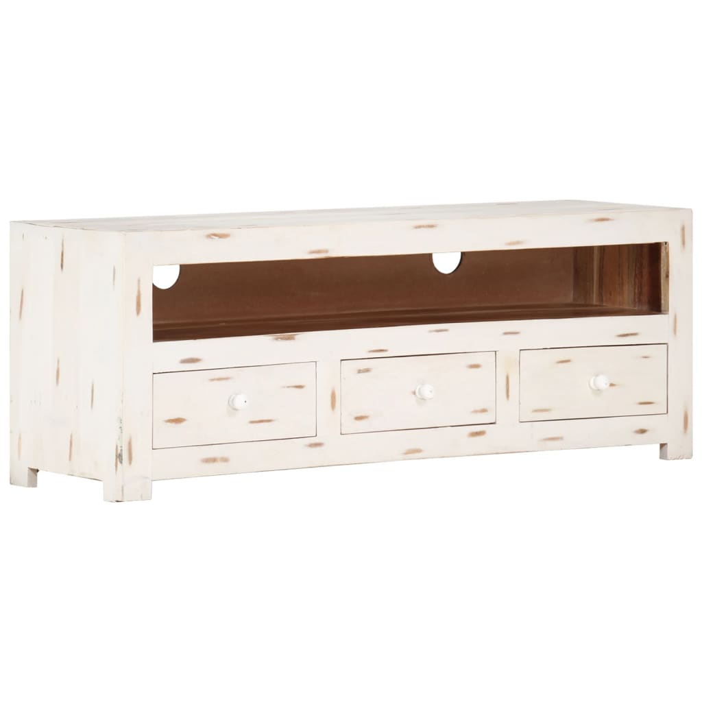 Meuble TV 110x30x40 cm en bois d'acacia massif