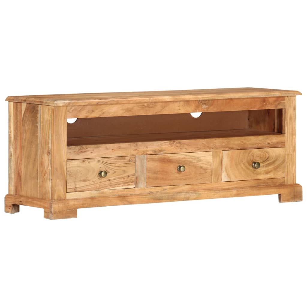 Meuble TV 110x30x40 cm en bois d'acacia massif