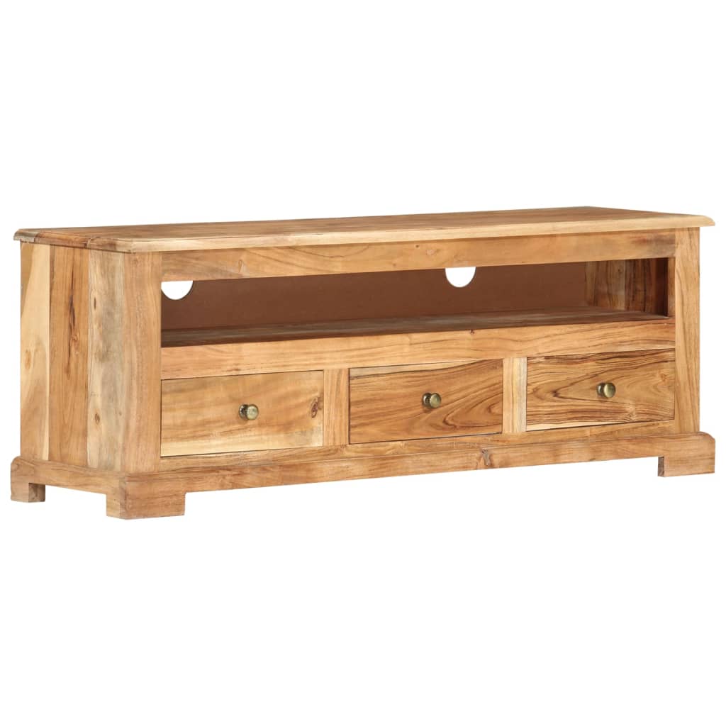 Meuble TV 110x30x40 cm en bois d'acacia massif