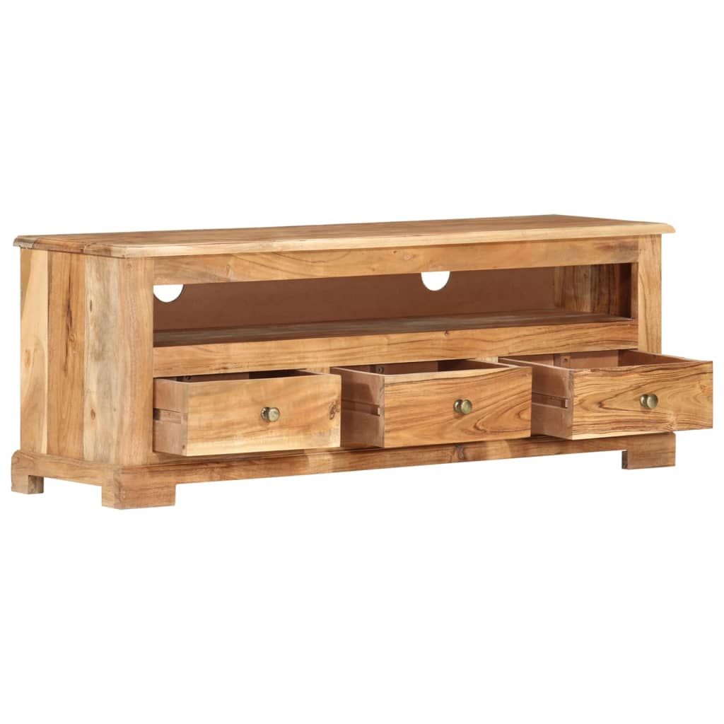 Meuble TV 110x30x40 cm en bois d'acacia massif