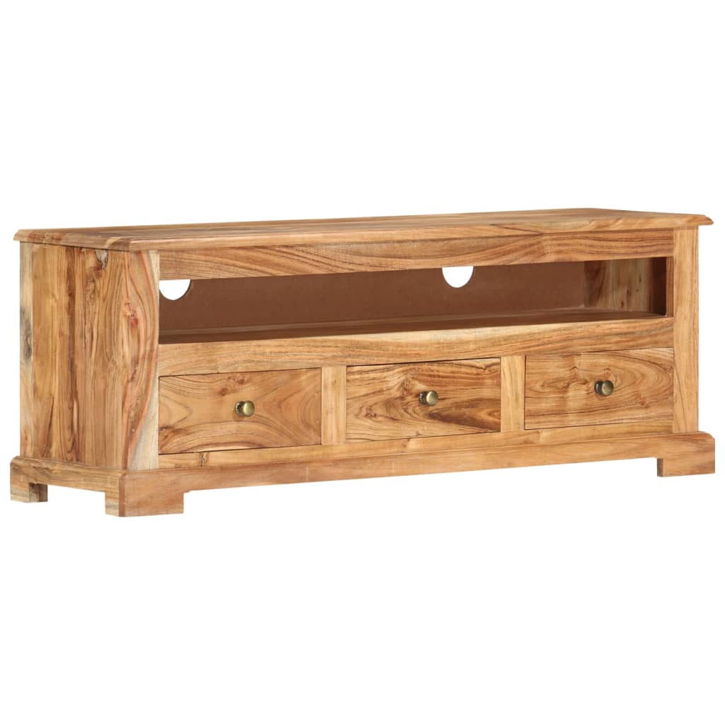 Meuble TV 110x30x40 cm en bois d'acacia massif