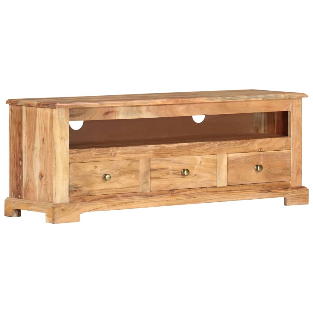 Meuble TV 110x30x40 cm en bois d'acacia massif