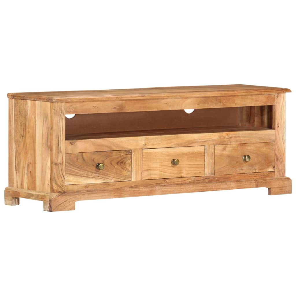 Meuble TV 110x30x40 cm en bois d'acacia massif