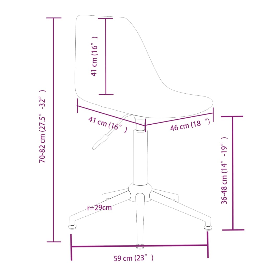 Chaises de salle à manger pivotantes 4 pcs en polypropylène