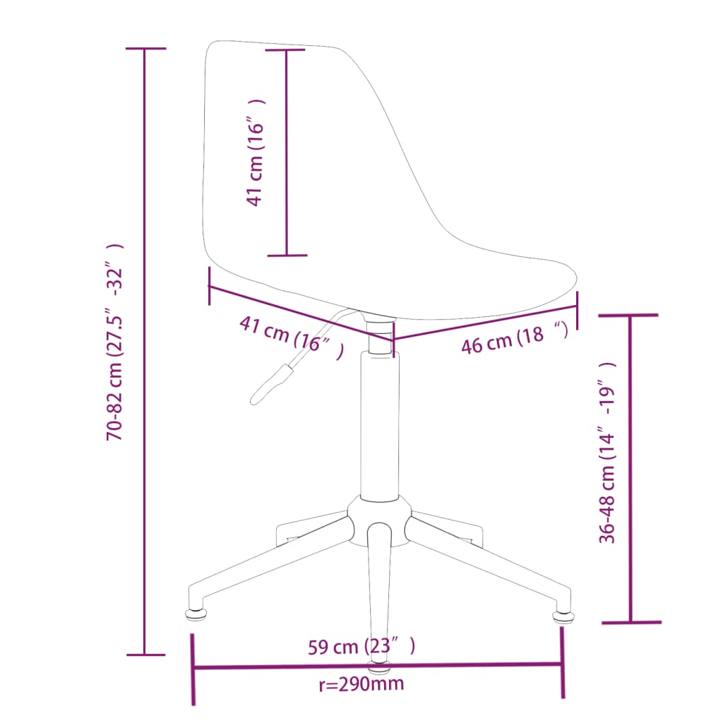 Chaises de salle à manger pivotantes 2 pcs en polypropylène