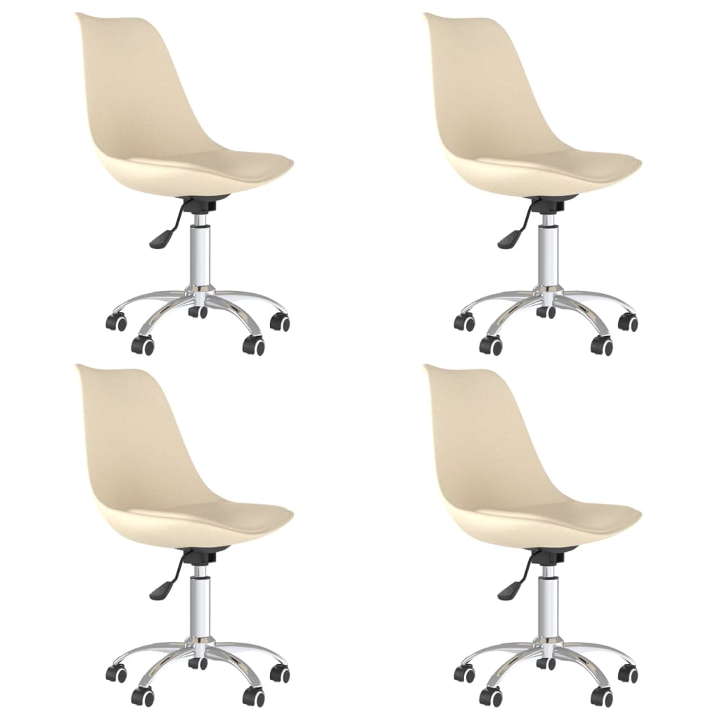 Chaises de salle à manger 2 pcs pivotantes en tissu couleur crème