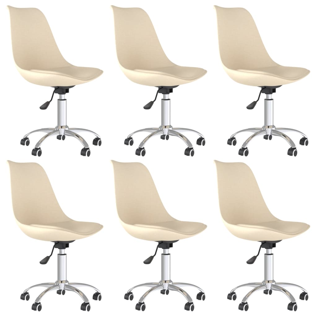 Chaises de salle à manger 2 pcs pivotantes en tissu couleur crème