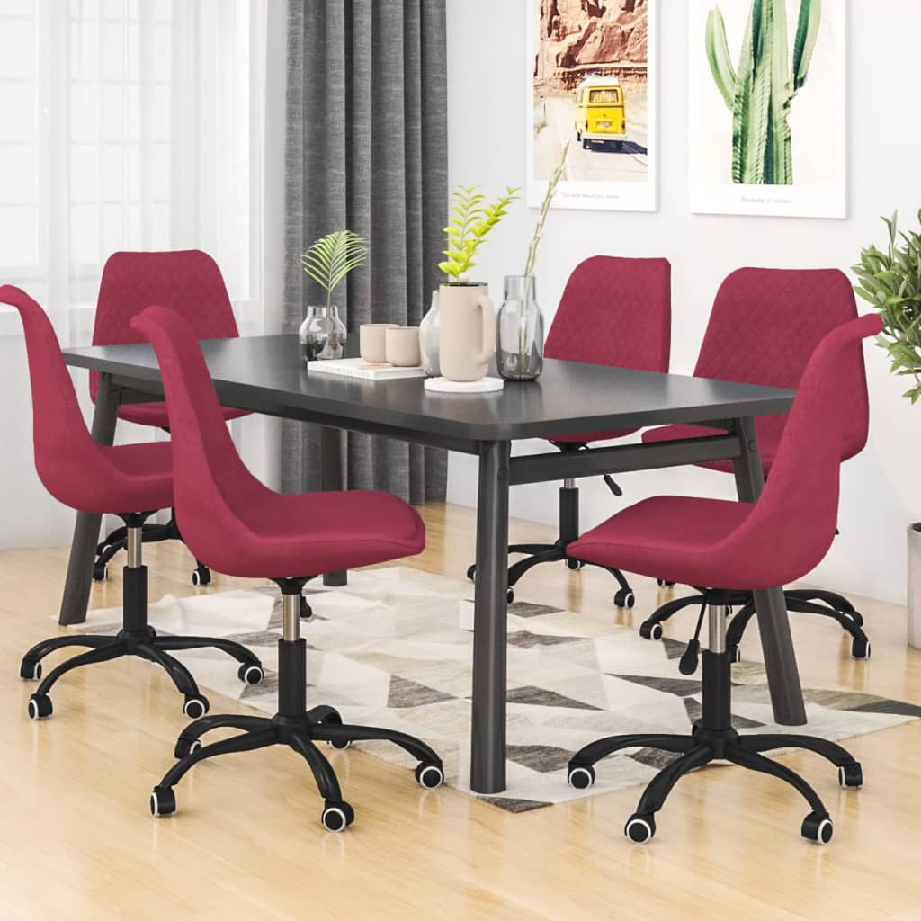 Chaises de salle à manger 4 pcs pivotantes en tissu