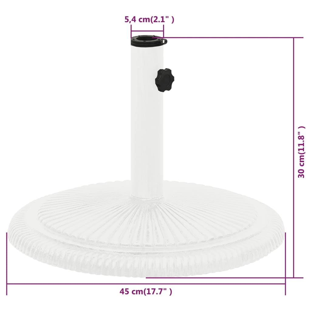 Parasolvoet 12 kg 48 cm gietijzer bronskleurig