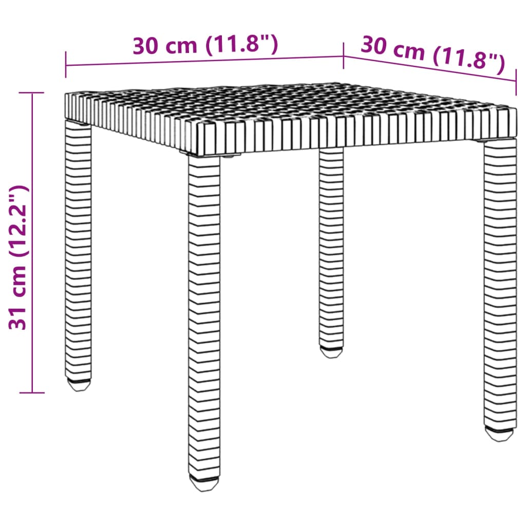 Chaises longues 2 pcs avec table poly rotin