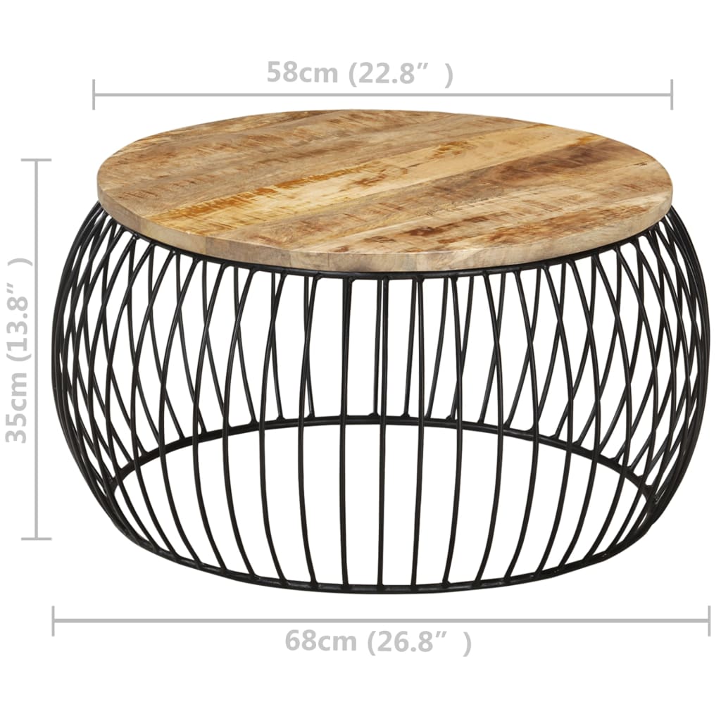 Salontafel Ø68 cm massief acaciahout