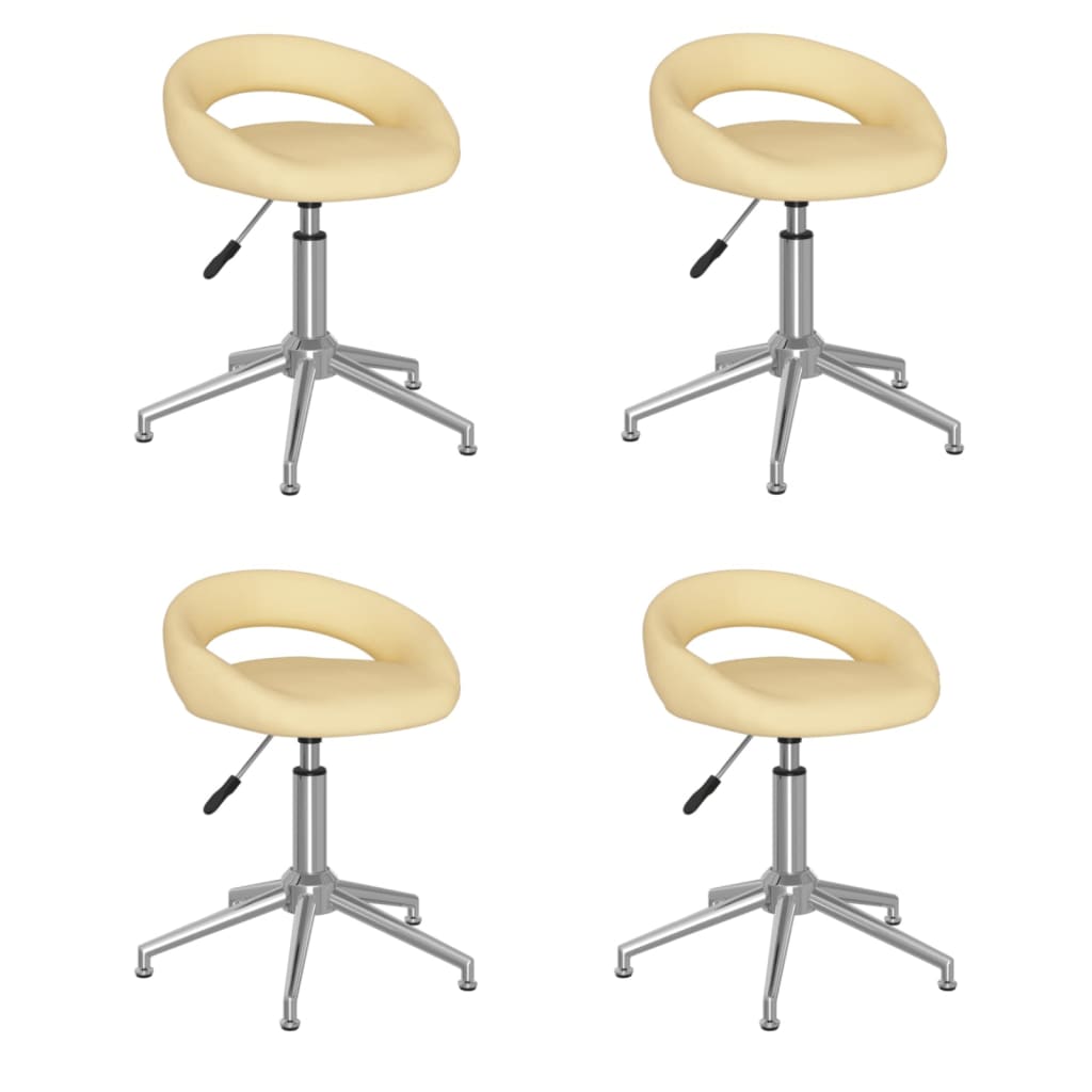 Chaises de salle à manger pivotantes 2 pcs en cuir artificiel couleur crème